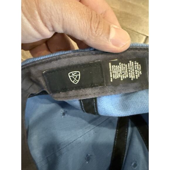 Vintage Y2K Nike Mens Blue Shield Swoosh Corduroy Adjustable Strapback Hat Cap - Picture 8 of 10